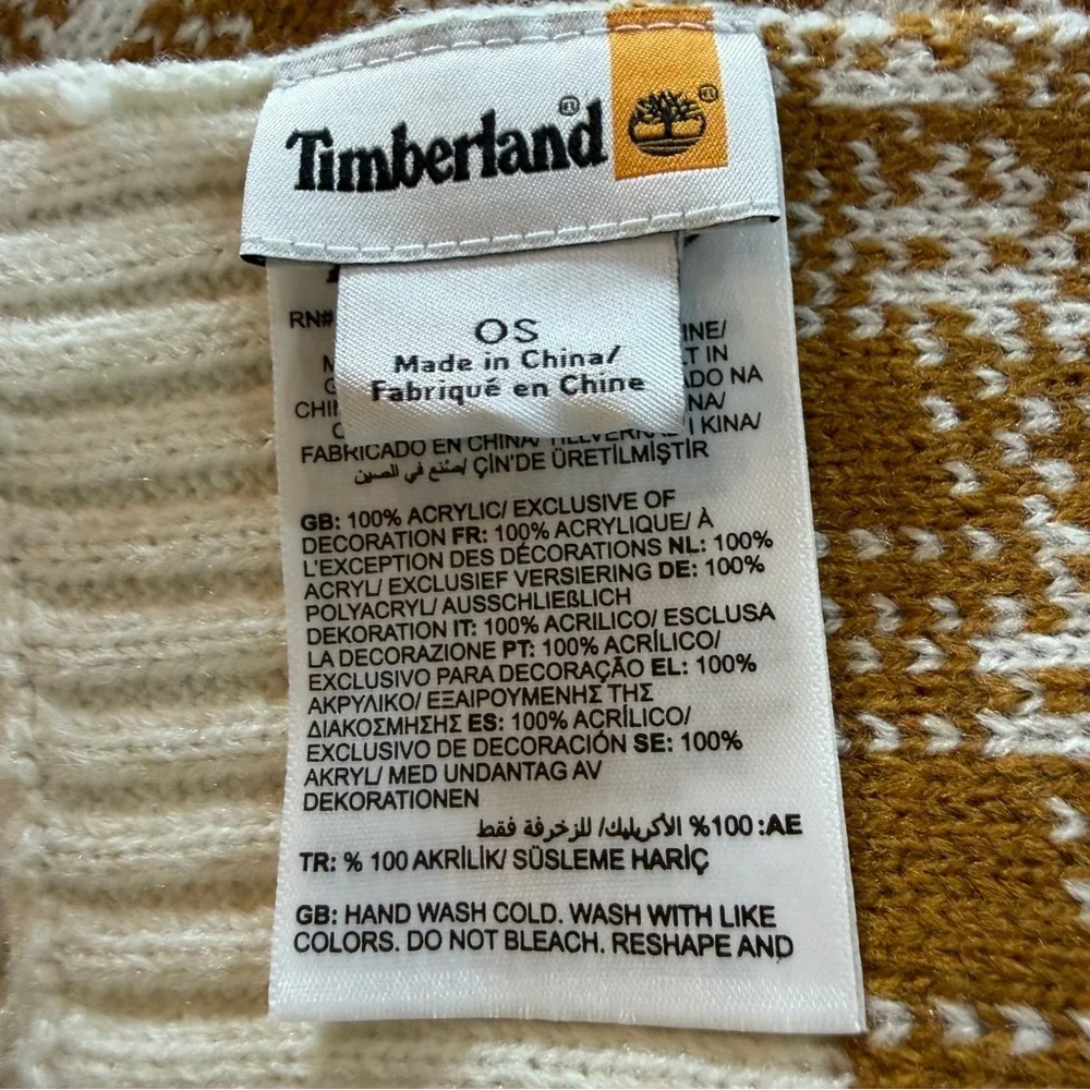 Timberland Plaid Tan and Cream Scarf
